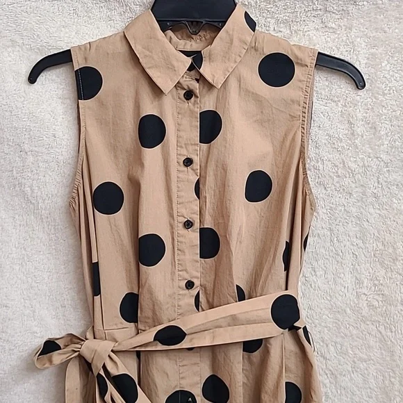 Tan and black polka-dot dress - Picture 2 of 3